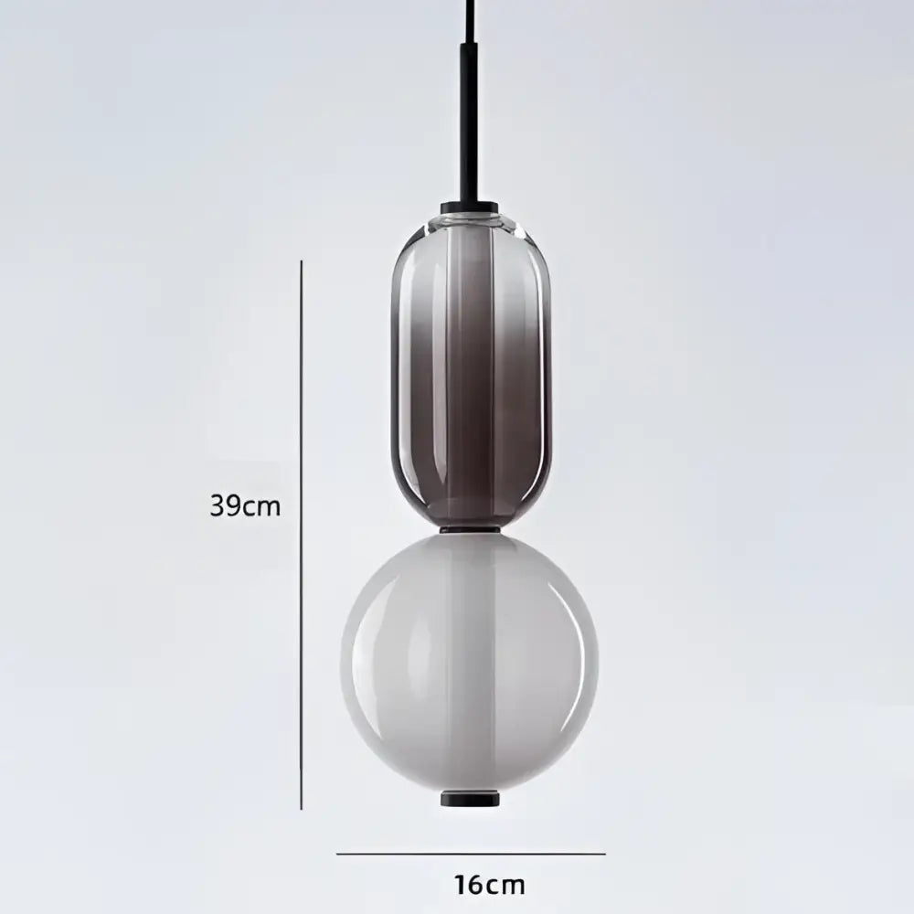 Modern candy glass ceiling hanging pendant light with sleek gradient glass and translucent white spherical bulb for loft decorbites candy glass