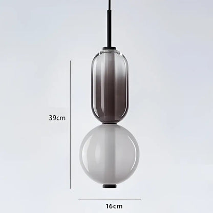Modern candy glass ceiling hanging pendant light with sleek gradient glass and translucent white spherical bulb for loft decorbites candy glass