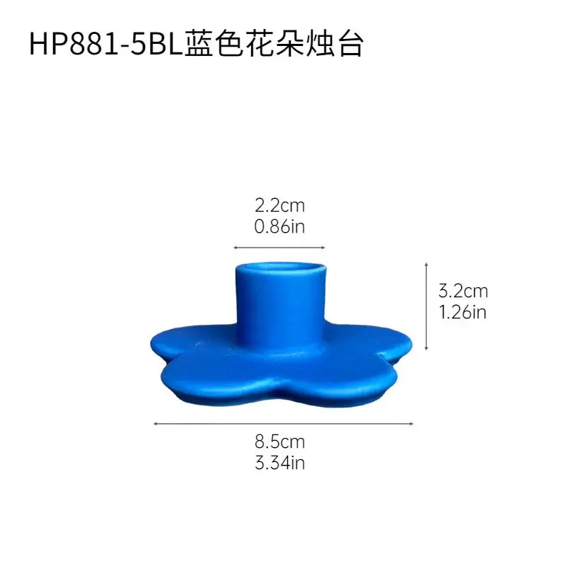 Blue plastic cartoon flower candle holder with matte finish for bedroom decor by decorbites cartoon flower collection