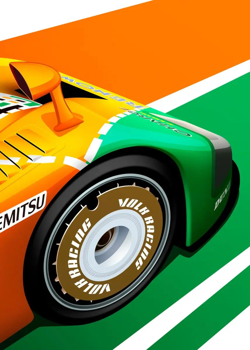 Modern Cartoon Racing Car Canvas Wall Art - 10 / 20X30cm Unframed