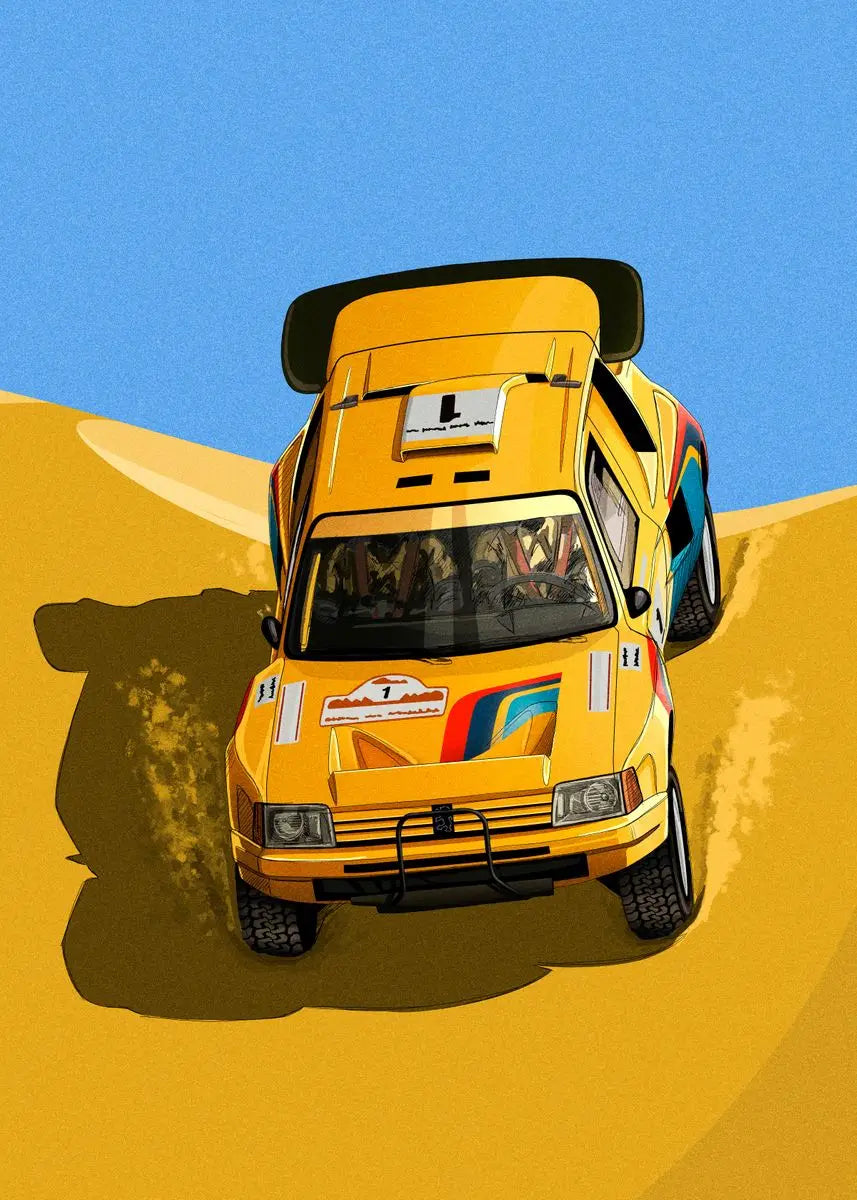 Modern Cartoon Racing Car Canvas Wall Art - 11 / 20X30cm Unframed