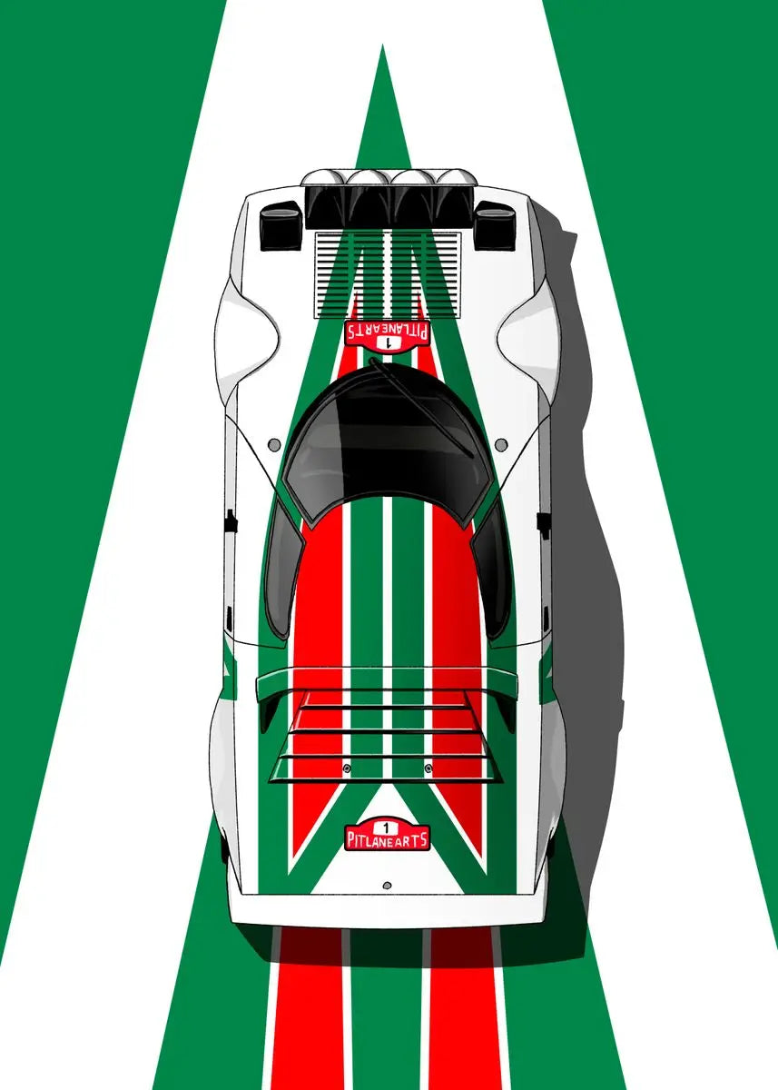Modern Cartoon Racing Car Canvas Wall Art - 7 / 20X30cm Unframed