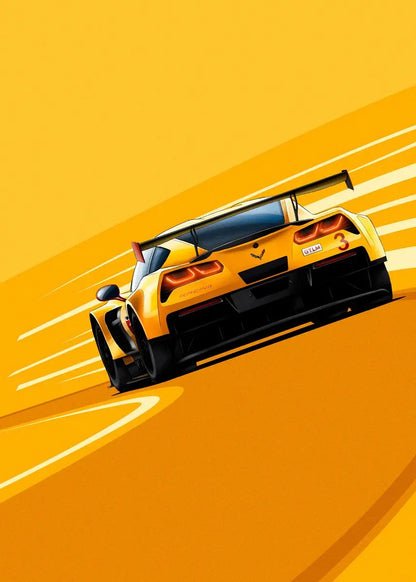 Modern Cartoon Racing Car Canvas Wall Art - 8 / 20X30cm Unframed