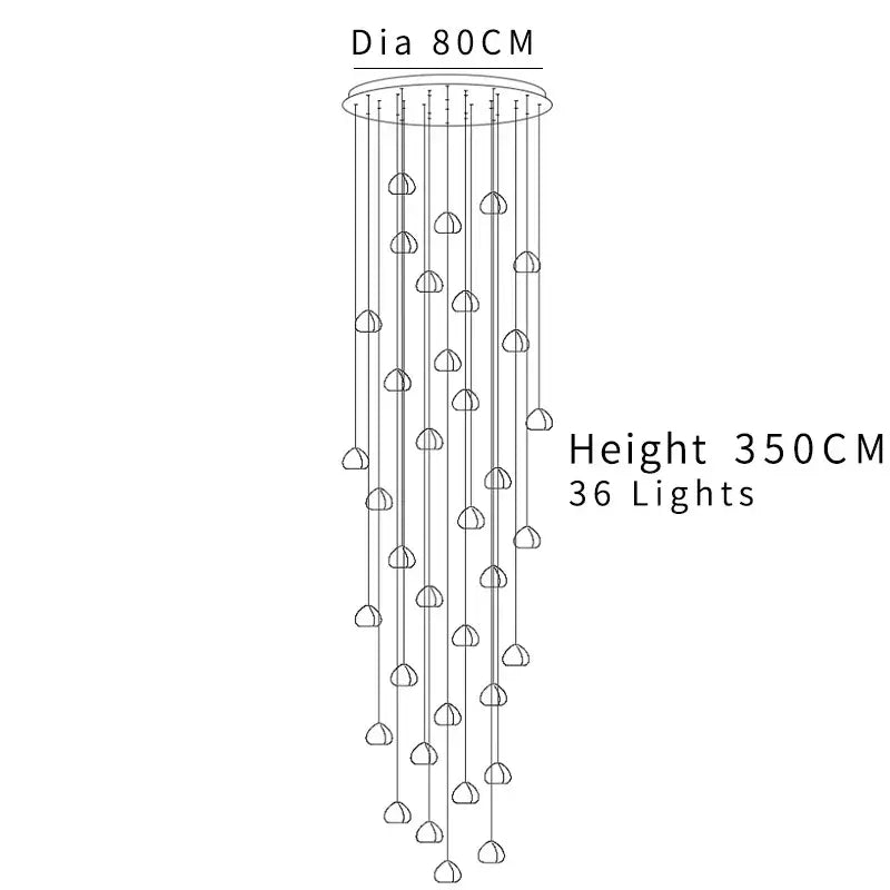 A modern minimalist decorbites crystal ball chandelier with 36 spherical lights for living room lighting