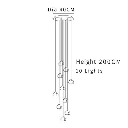 Modern minimalist decorbites crystal ball chandelier with ten spherical lights suspended from circular mount