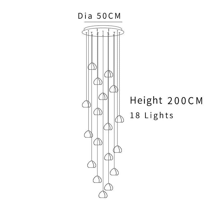 A modern decorbites crystal ball chandelier with 18 teardrop lights suspended from a 50cm circular mount