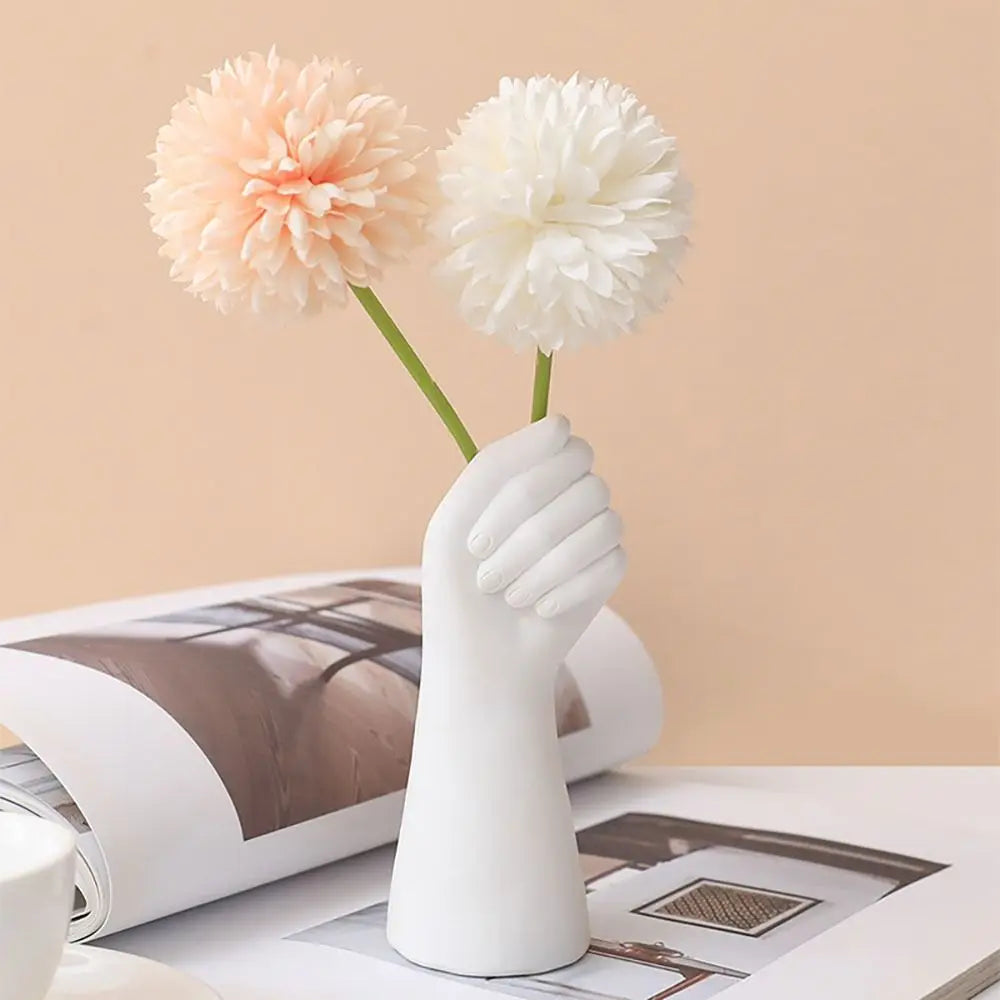 Modern Ceramic Arm Shaped Flower Vase - White - Vase