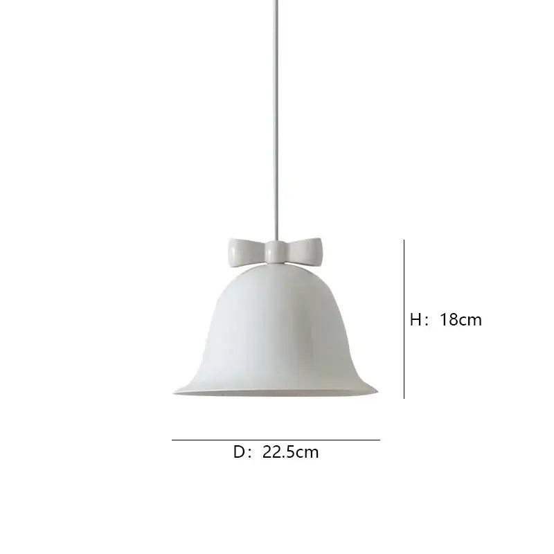 White ceramic bowknot bell led lighting fixture with delicate bow accent for modern dining room decorbites bowknot bell