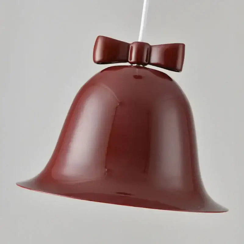 Glossy burgundy modern ceramic bowknot bell led lighting fixture for dining room decorbites bowknot bell light