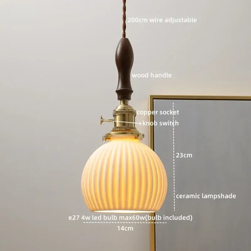 Modern ceramic led pendant light with warm-toned off-white ceramic led pendant and wood dining room decorbites ceramic led