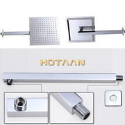 Modern chrome 12 inch stainless steel rain shower head with perforated surface for even water distribution