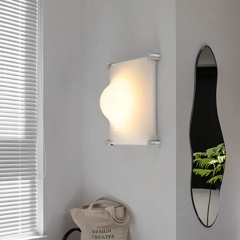 Modern chrome and glass bolla wall sconces light with curved frosted glass shade and silver metal frame for bedroom decorbites bolla wall