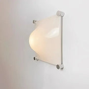 Modern chrome and glass bolla wall sconces light with translucent off-white glass shade for bedroom decorbites bolla wall