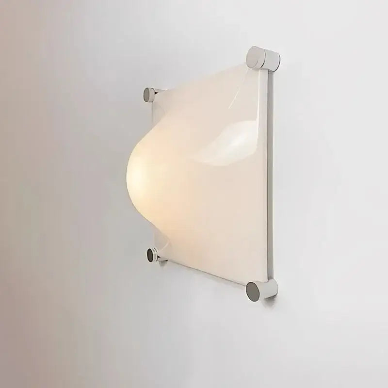 Modern chrome and glass bolla wall sconces light with translucent off-white glass shade for bedroom decorbites bolla wall