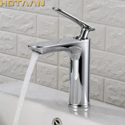 Modern chrome basin mixer faucet with single handle tap and sleek flowing spout for bathroom decorbites basin mixer