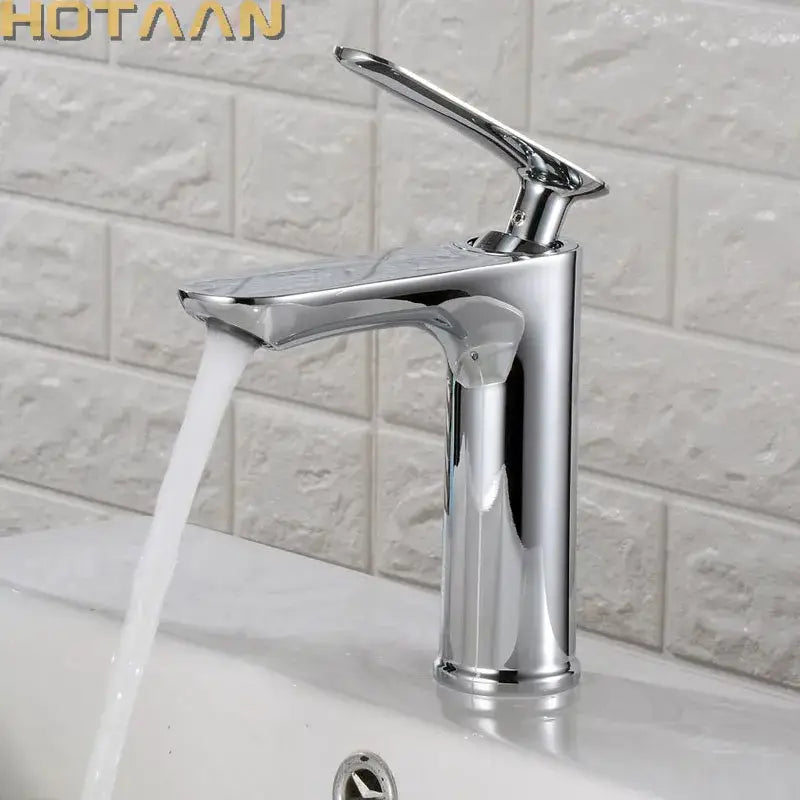 Modern chrome basin mixer faucet with single handle tap and sleek flowing spout for bathroom decorbites basin mixer