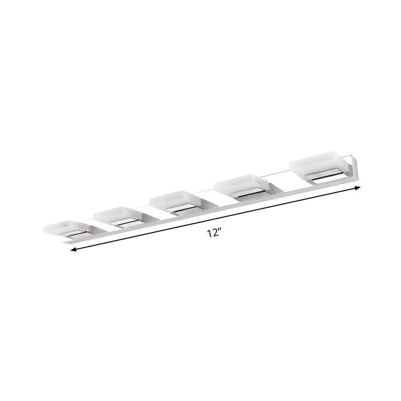 Modern chrome bathroom vanity light with acrylic shade five frosted glass shades bulb included 12-inch fixture
