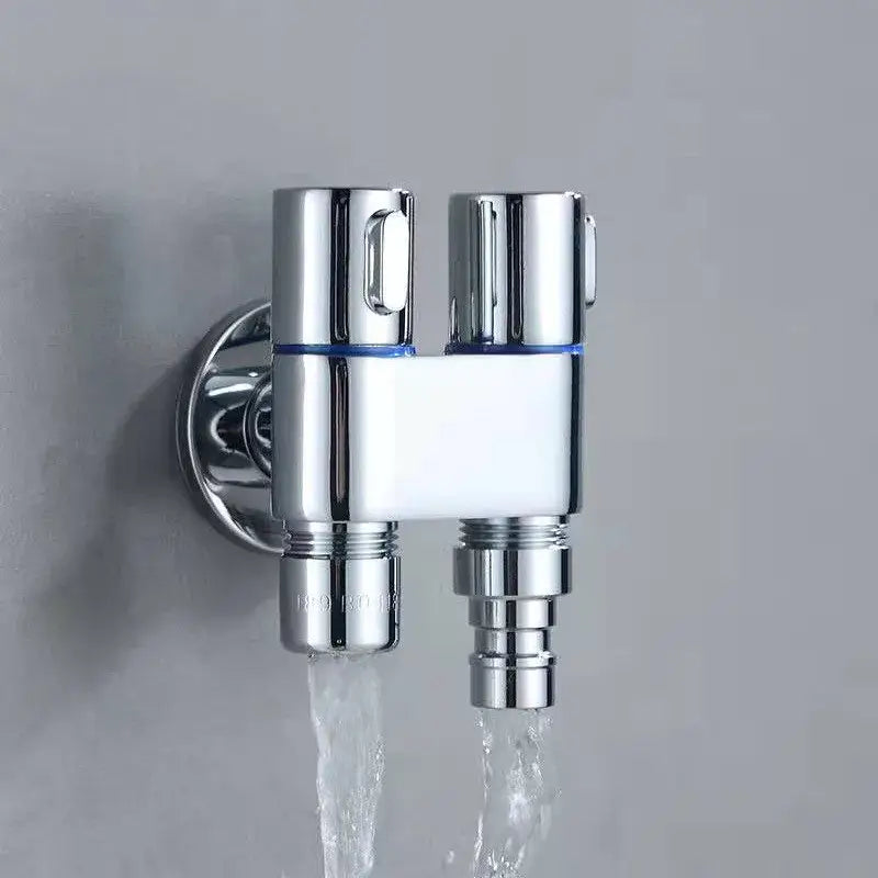 Modern chrome bidet faucet set with dual-function chrome finish and white body for bathroom use