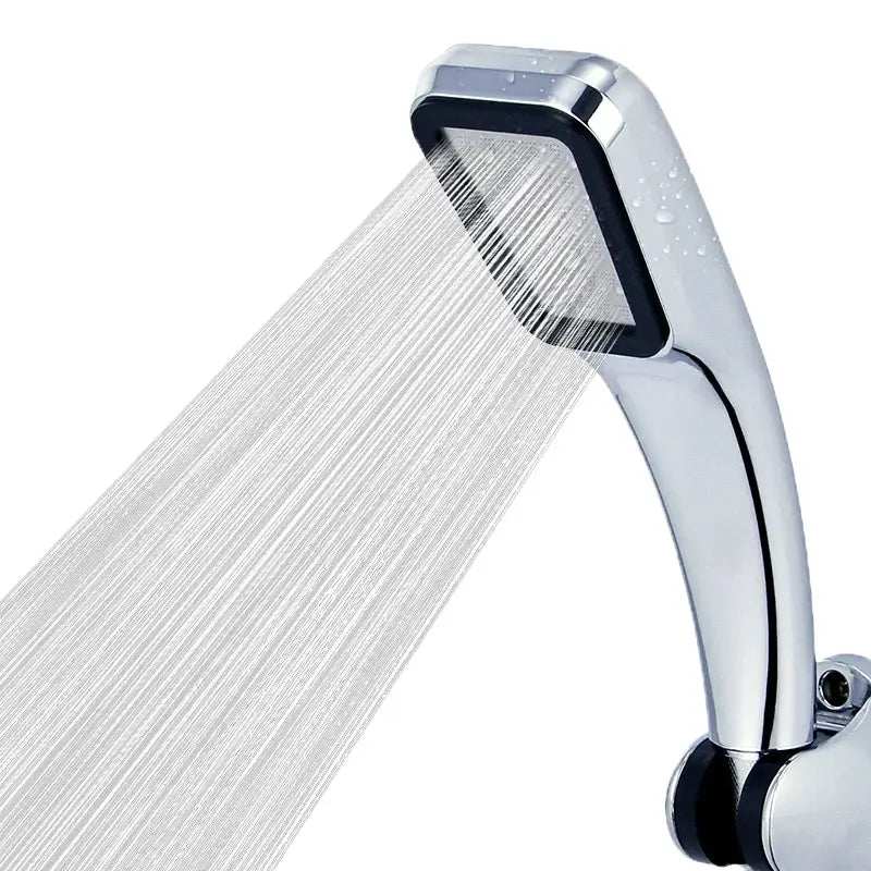 Modern chrome and black handheld shower head with 300 holes high pressure for enhanced shower experience