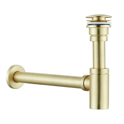 Gold-colored brass basin sink drain kit with sleek modern design and polished finish for decorbites bathroom basin use