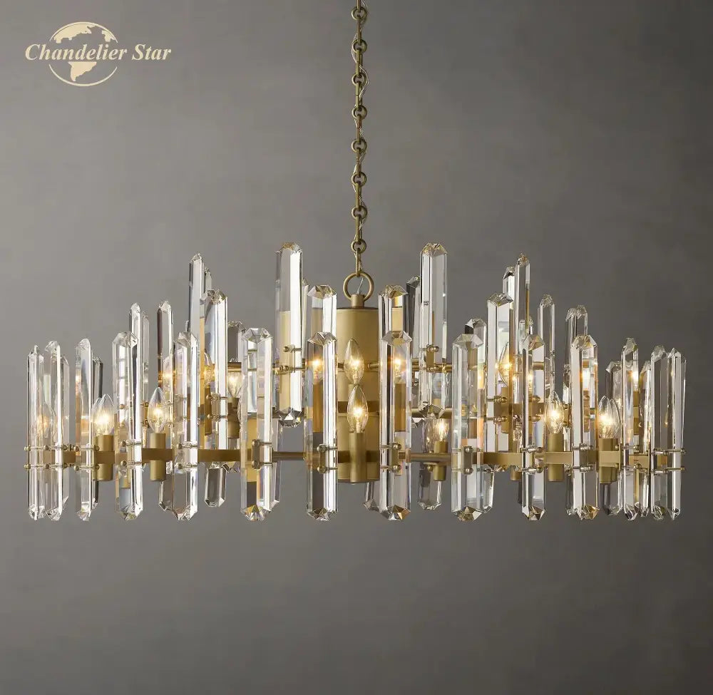 Modern chrome black metal crystal chandelier with gold-toned brass chrome rods and exposed bulbs for bedroom decorbites brass chrome