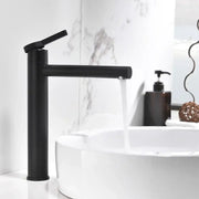 Modern black matte brass bathroom faucet vessel sink tap with swivel spout for decorbites brass bathroom use
