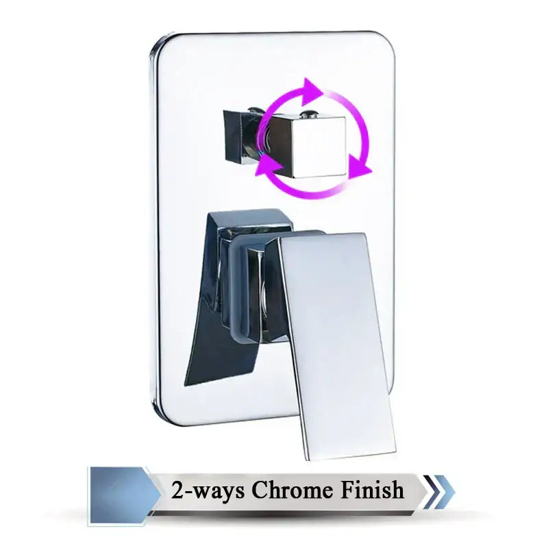Modern chrome brass bathroom mixer valve with sleek rectangular design and dual-control wall-mounted shower handle decorbites brass bathroom