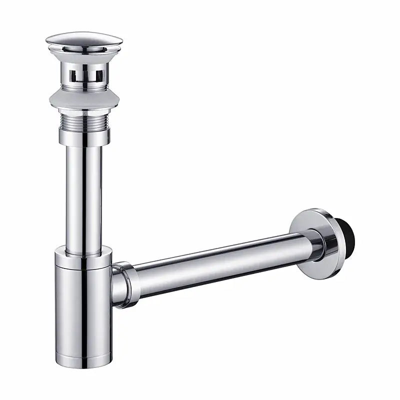 Modern chrome brass round bottle trap sink drain pipe with sleek cylindrical design for bathroom decorbites brass round use