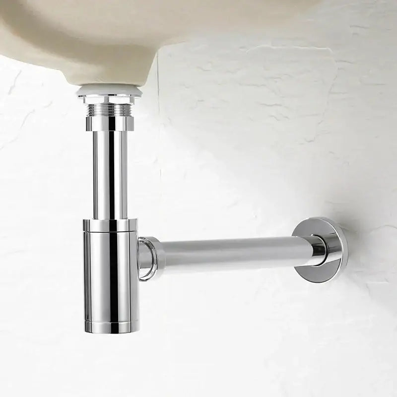Modern chrome brass round bottle trap bathroom sink drain pipe with sleek brass round bottle design and chrome finish