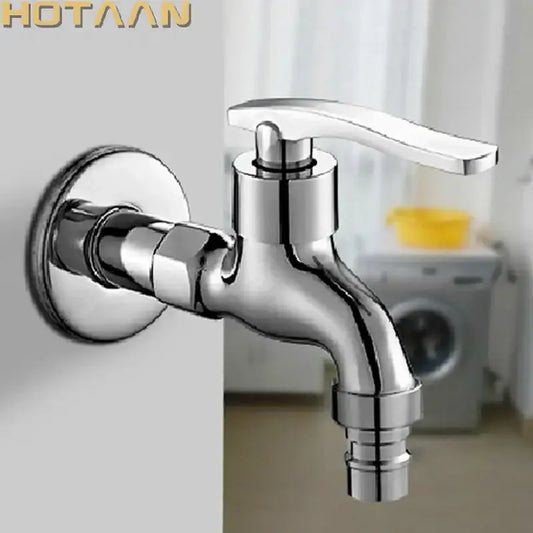 Modern chrome brass single cold water wall tap with sleek curved spout for bathroom decorbites brass single design