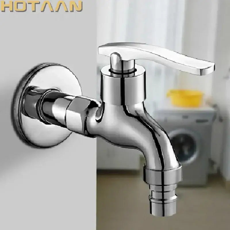 Modern chrome brass single cold water wall tap with sleek curved spout for bathroom decorbites brass single design