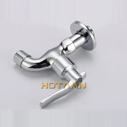 Modern chrome brass single cold water wall tap bathroom faucet with shiny chrome finish and single-handle design