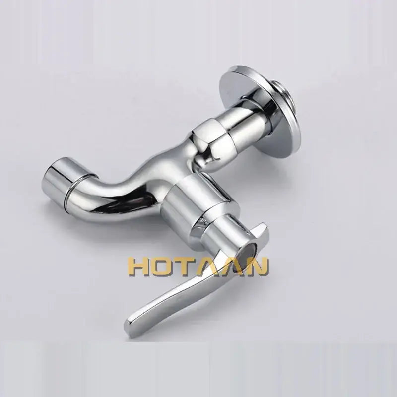 Modern chrome brass single cold water wall tap bathroom faucet with shiny chrome finish and single-handle design