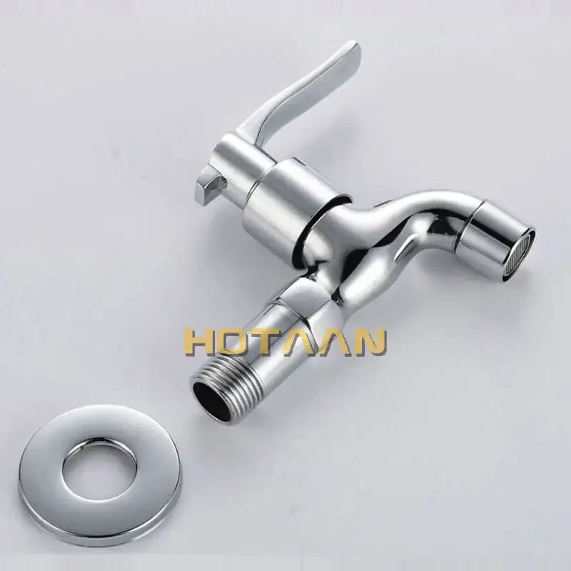 Modern chrome brass single cold water wall tap with sleek curved spout and ergonomic handle for bathroom faucet decorbites brass single