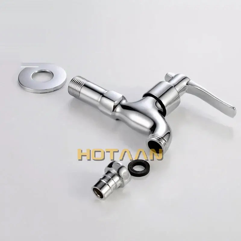 Modern chrome brass single cold water wall tap with shiny chrome finish single lever and threaded connections