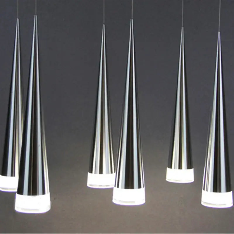Five modern chrome conical pendant lights with polished finish perfect for living room decorbites conical pendant light pack