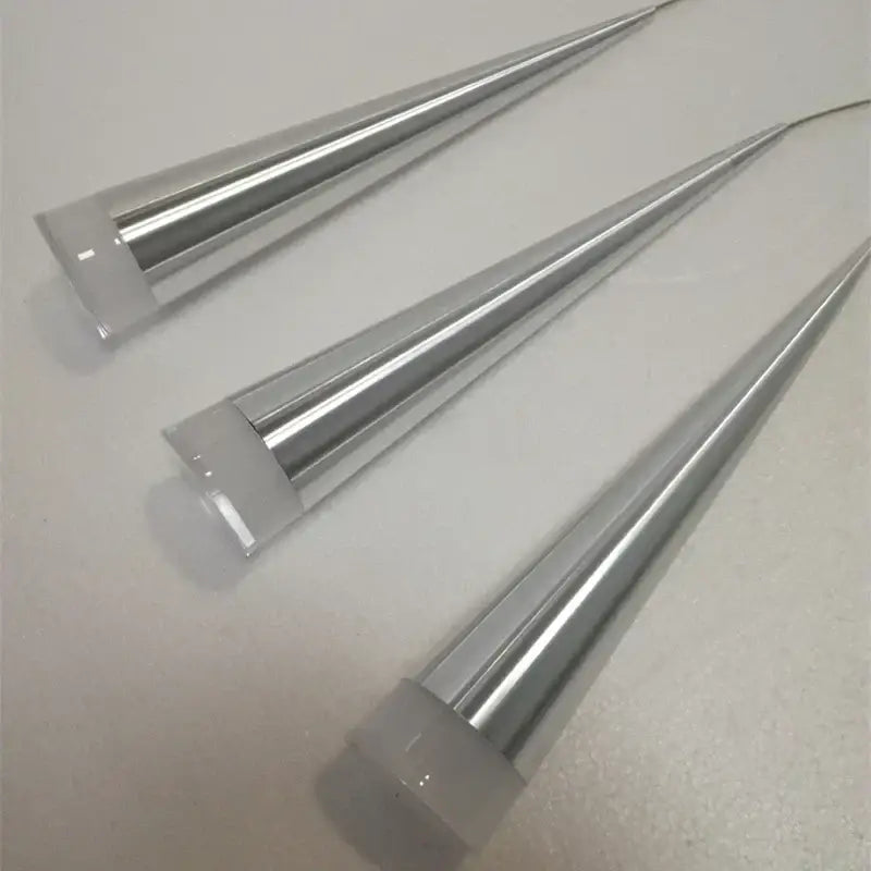 Three sleek silver led light tubes with frosted caps in decorbites conical pendant light 5 pack for living room decor