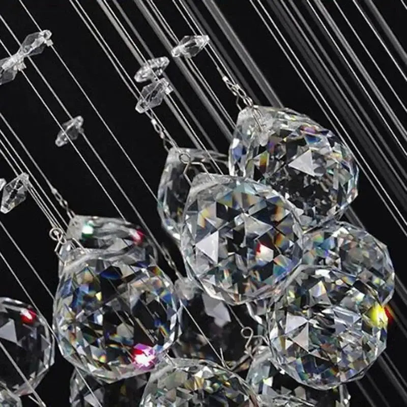 Modern chrome crystal ball chandelier featuring clear faceted decorbites crystal balls suspended for living room decorbites crystal