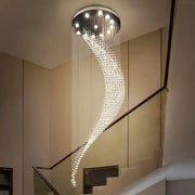Modern chrome crystal ball spiral chandelier with clear crystal beads for elegant dining room decorbites crystal ball
