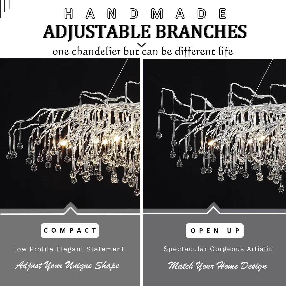 Modern Chrome Crystal Chandelier for Living Room - Chandelier