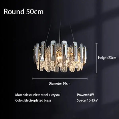 Modern chrome crystal led chandelier bedroom pendant light with decorbites crystal led electroplated brass design