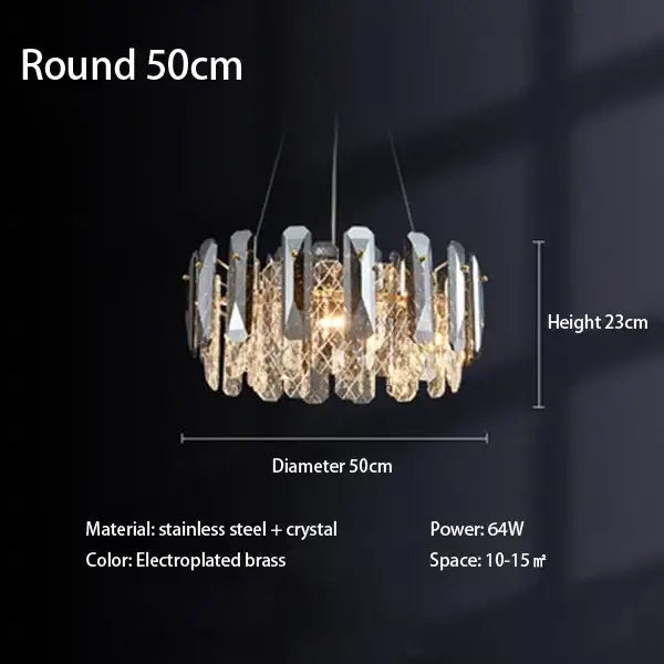 Modern chrome crystal led chandelier bedroom pendant light with decorbites crystal led electroplated brass design