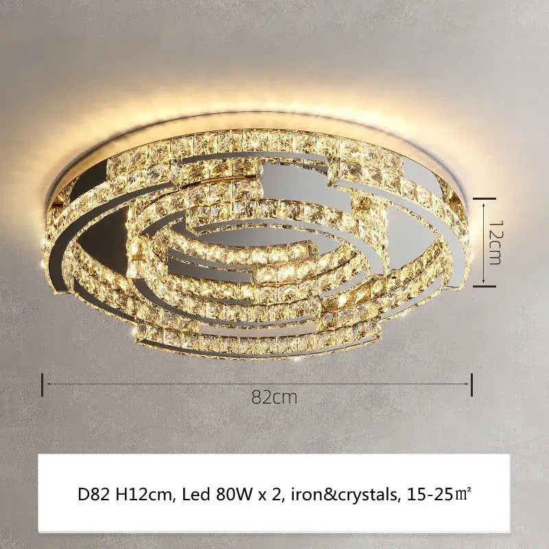 Modern chrome crystal led pendant lights featuring gold-toned crystal led pendant with double ring design for dining room decorbites crystal led