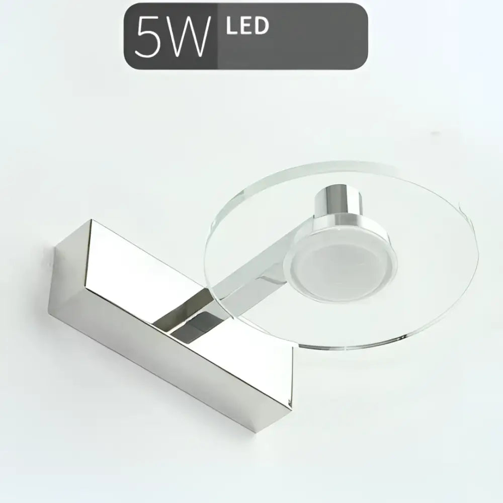 Modern chrome crystal led vanity mirror light bathroom sconce with sleek geometric design and clear glass accent decorbites crystal led
