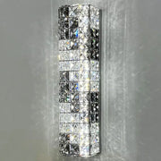 Modern chrome crystal mosaic wall lamp with sparkling clear and dark tiles for bedroom led lighting decorbites crystal mosaic