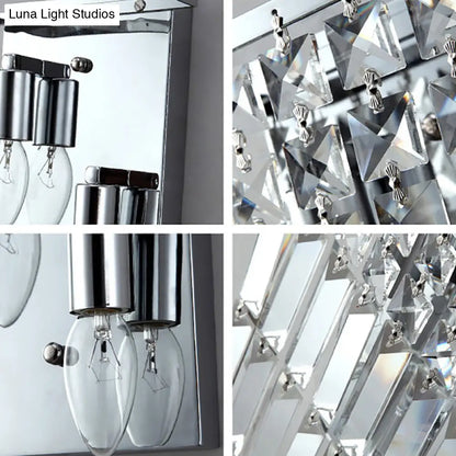 DecorBites™ DecorBites™ Modern Chrome Crystal Prism Sconce Lighting - Wall Mounted Lamp for Corridors