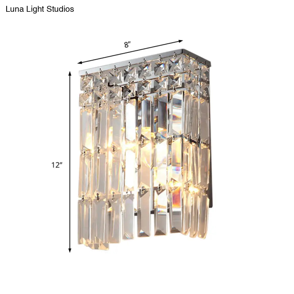 DecorBites™ DecorBites™ Modern Chrome Crystal Prism Sconce Lighting - Wall Mounted Lamp for Corridors
