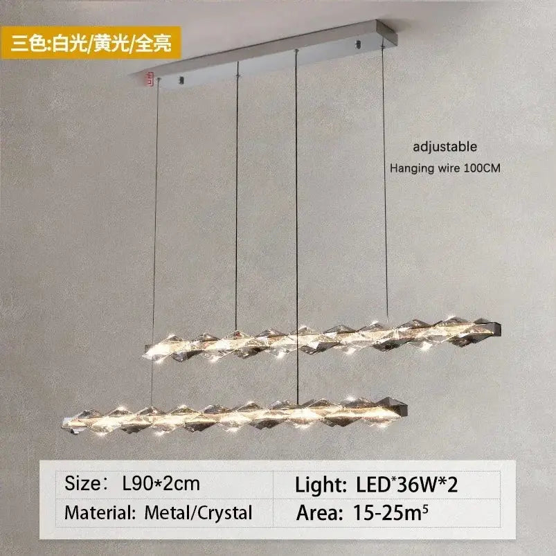 Modern chrome decorbites crystal ring chandelier with two-tiered led design and adjustable white or warm lighting