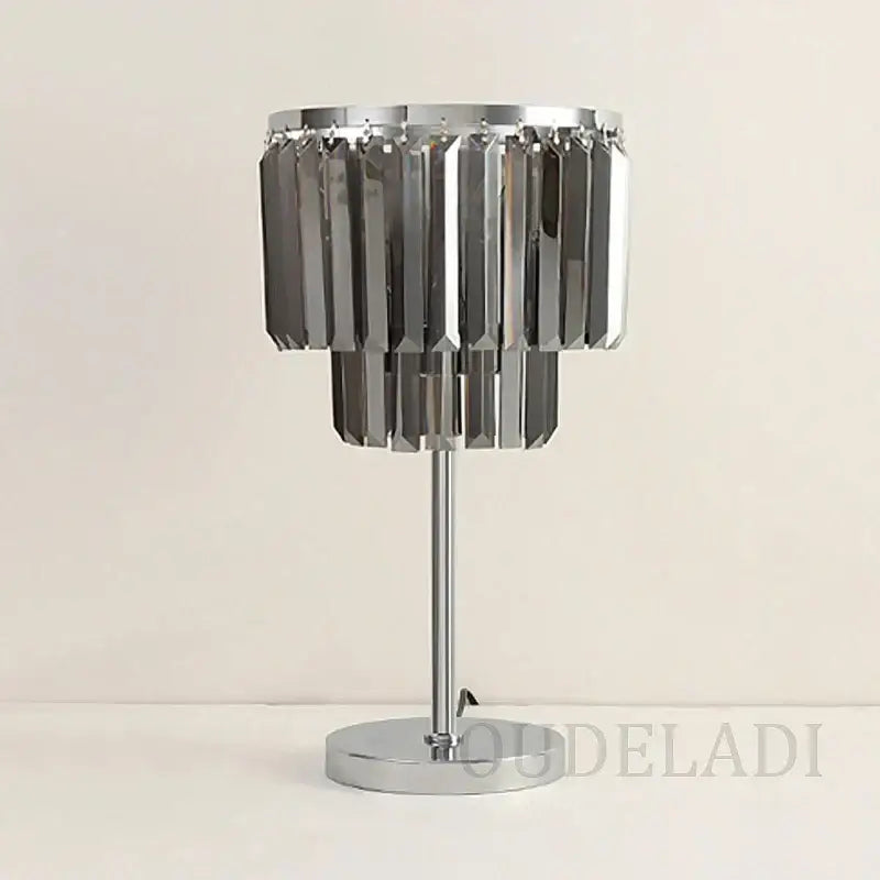 Modern chrome crystal table lamp with cascading faceted prism shades ideal for living room decorbites crystal table lamps