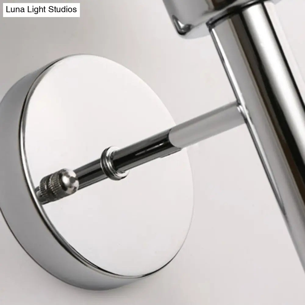 DecorBites™ DecorBites™ Modern Chrome Cylinder Wall Light with Clear Glass and Inner White Shade
